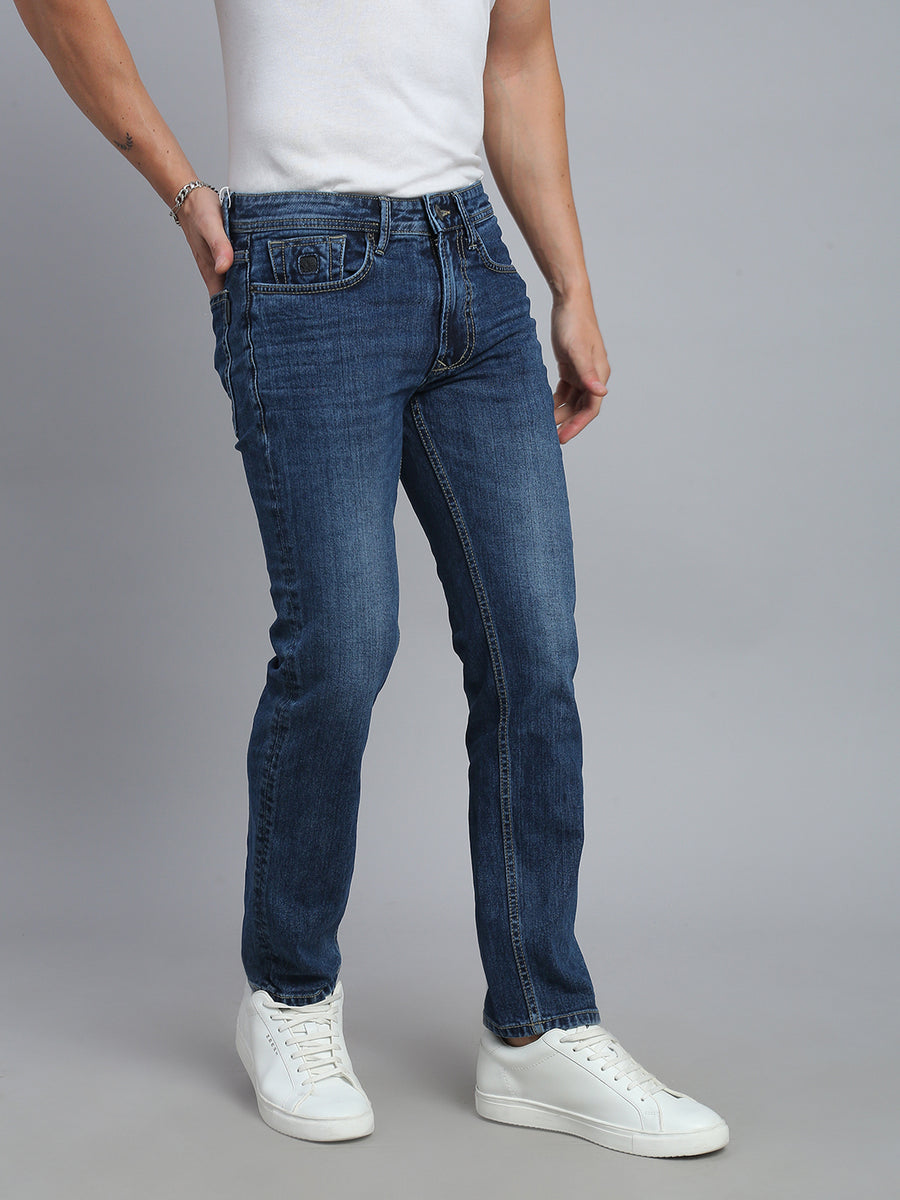 Dark Blue Comfort Slim Fit Stretchable Jeans