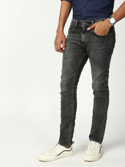Gray Slim Fit Stretchable Jeans