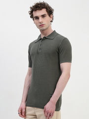 Polo See Through Olive Cotton T-Shirt