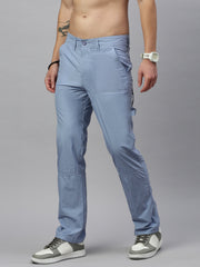Sky Blue Straight Fit Men’s Cotton Pants