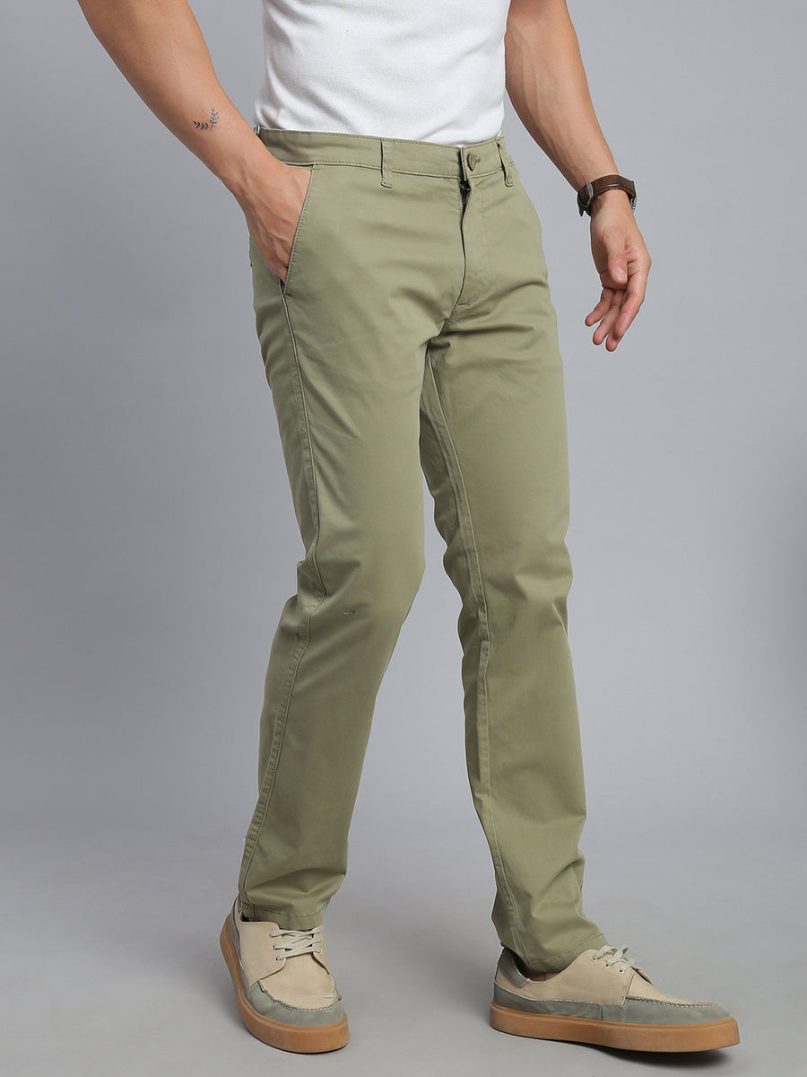 Sage Green Comfort Slim Fit Chinos Paint