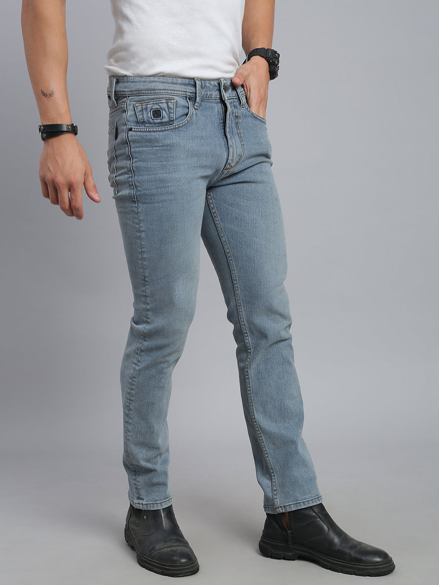 Light Blue Comfort Slim Fit Stretchable Jeans