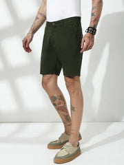 Olive Relax Fit Chinos Shorts