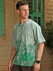 Printed Round Neck Oversize Half Sleeve T-Shirt