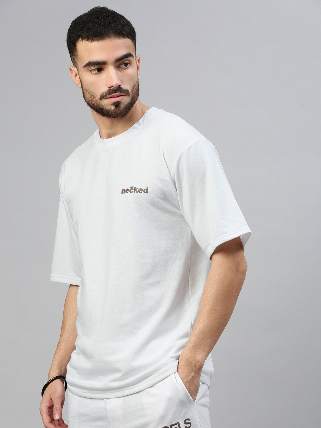 Printed Round Neck Oversize Half Sleeve T-Shirt