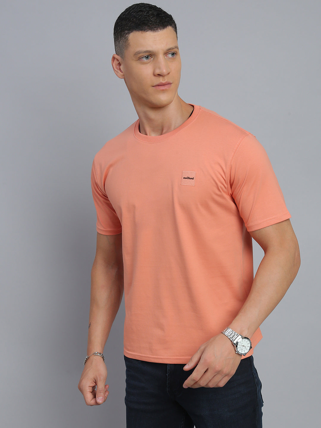 Rust Peach Polo Cotton T-Shirt