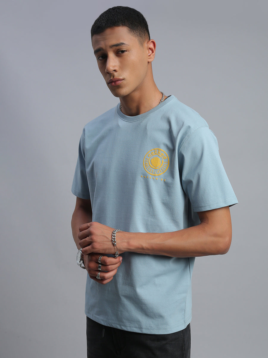Aqua Blue Polo Cotton T-Shirt