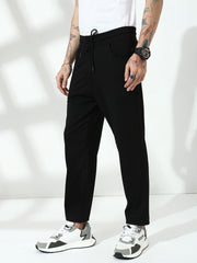 Black Relax Fit Track Pant