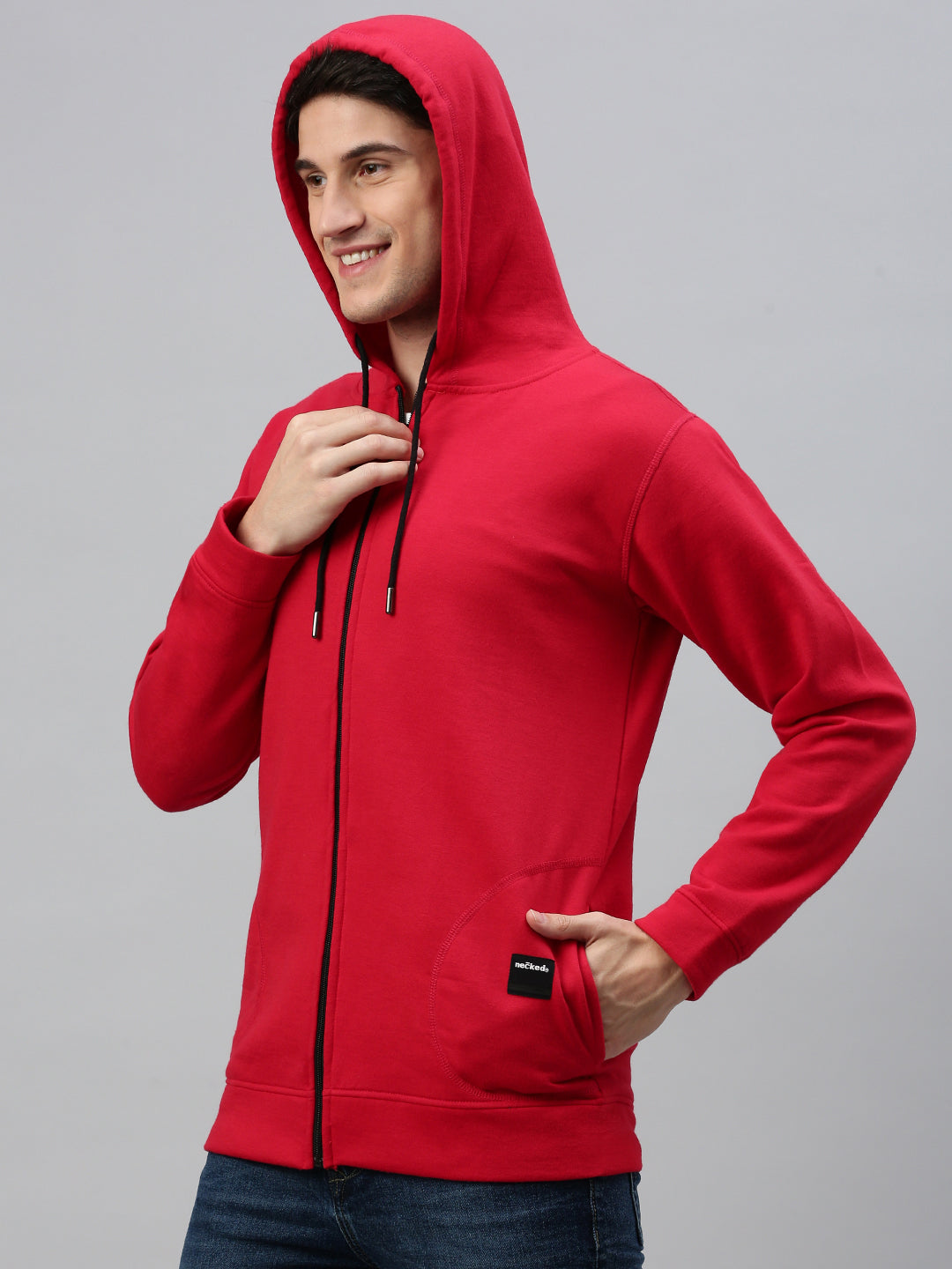 Red Men's Hoodies With Full Zip