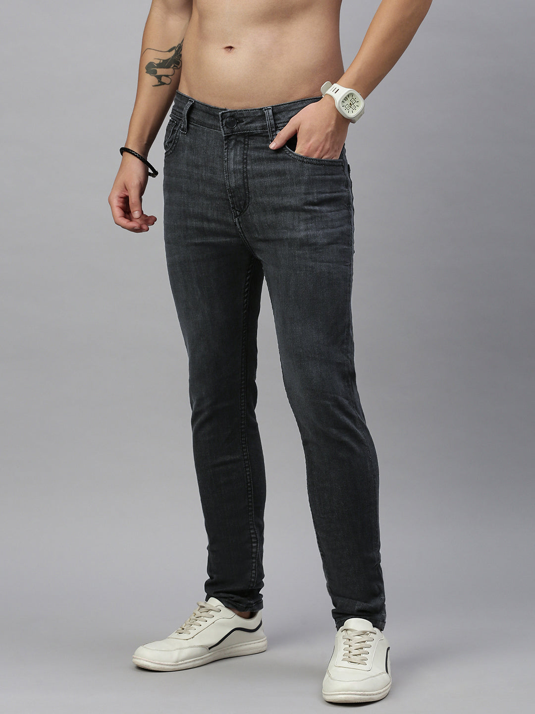 Dark Vintage Gray Skinny Stretchable Jeans