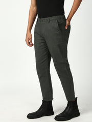 Olive Green Slim Fit Cross Pocket