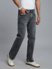 Grey Boot Cut Fit Stretchable Jeans