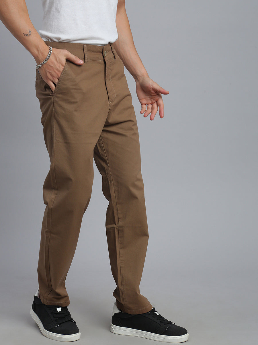 Camel Straight Fit Chinos Paint