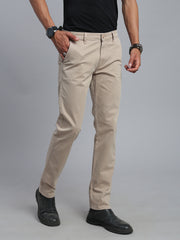 Beige Comfort Slim Fit Chinos Paint