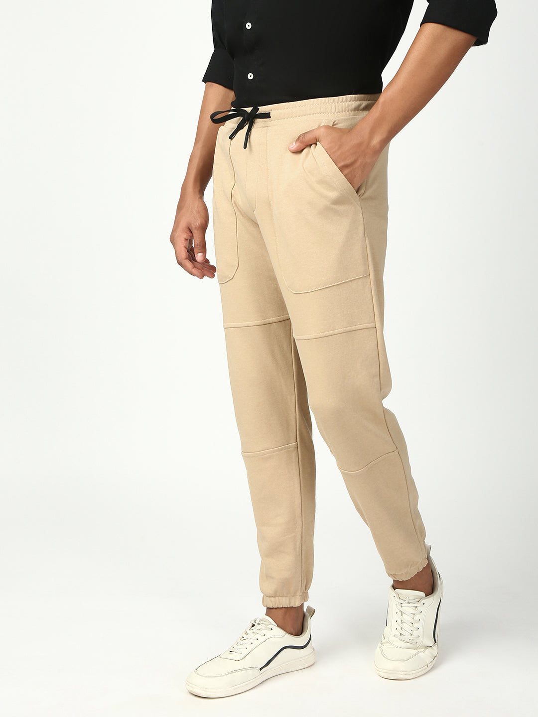 Beige Slim Fit Stretchable Jogger