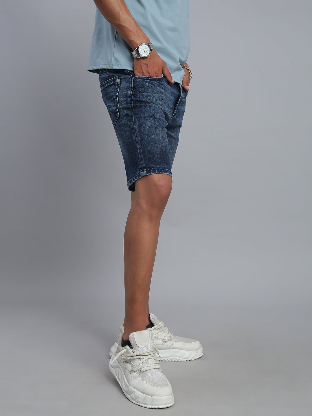 Blue Slim Fit Shorts