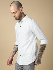 Stripe Full Sleeve Slim Shirt With Pocket
