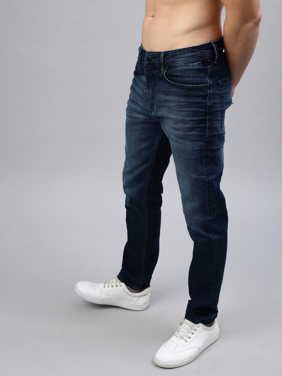 Vintage Blue Straight Stretchable Jeans