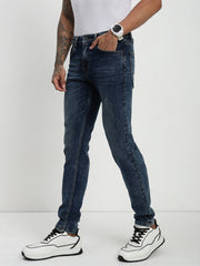 Vintage Blue Slim Fit Stretchable Jeans