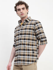 Oxford Checks Full Sleeve Slim Fit Shirt Without Pocket