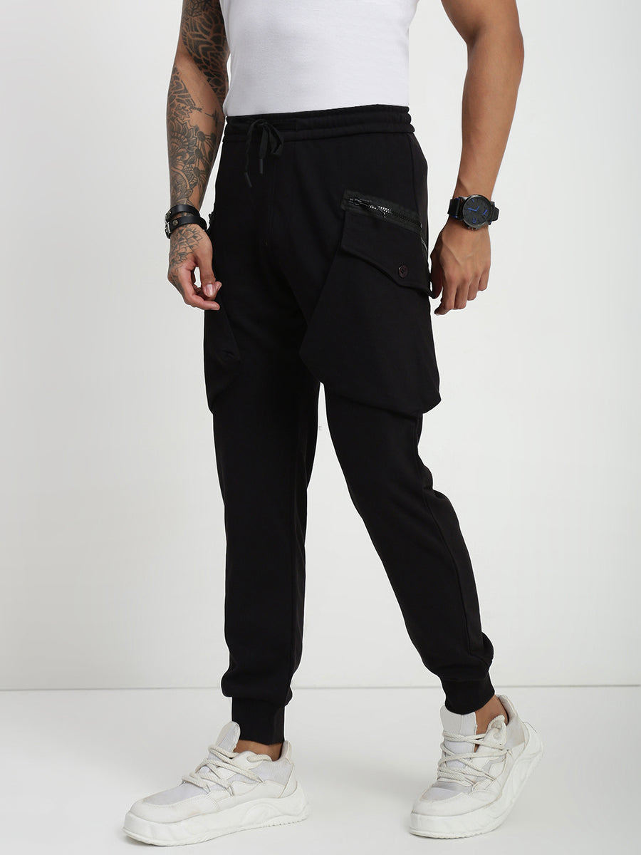 Black  Relax Fit Cross Pocket Lower
