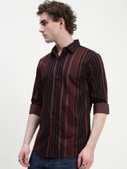 Stripe Full Sleeve Slim Fit Shirt Without Pocket