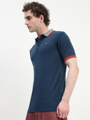 Navy Blue Polo Cotton T-Shirt