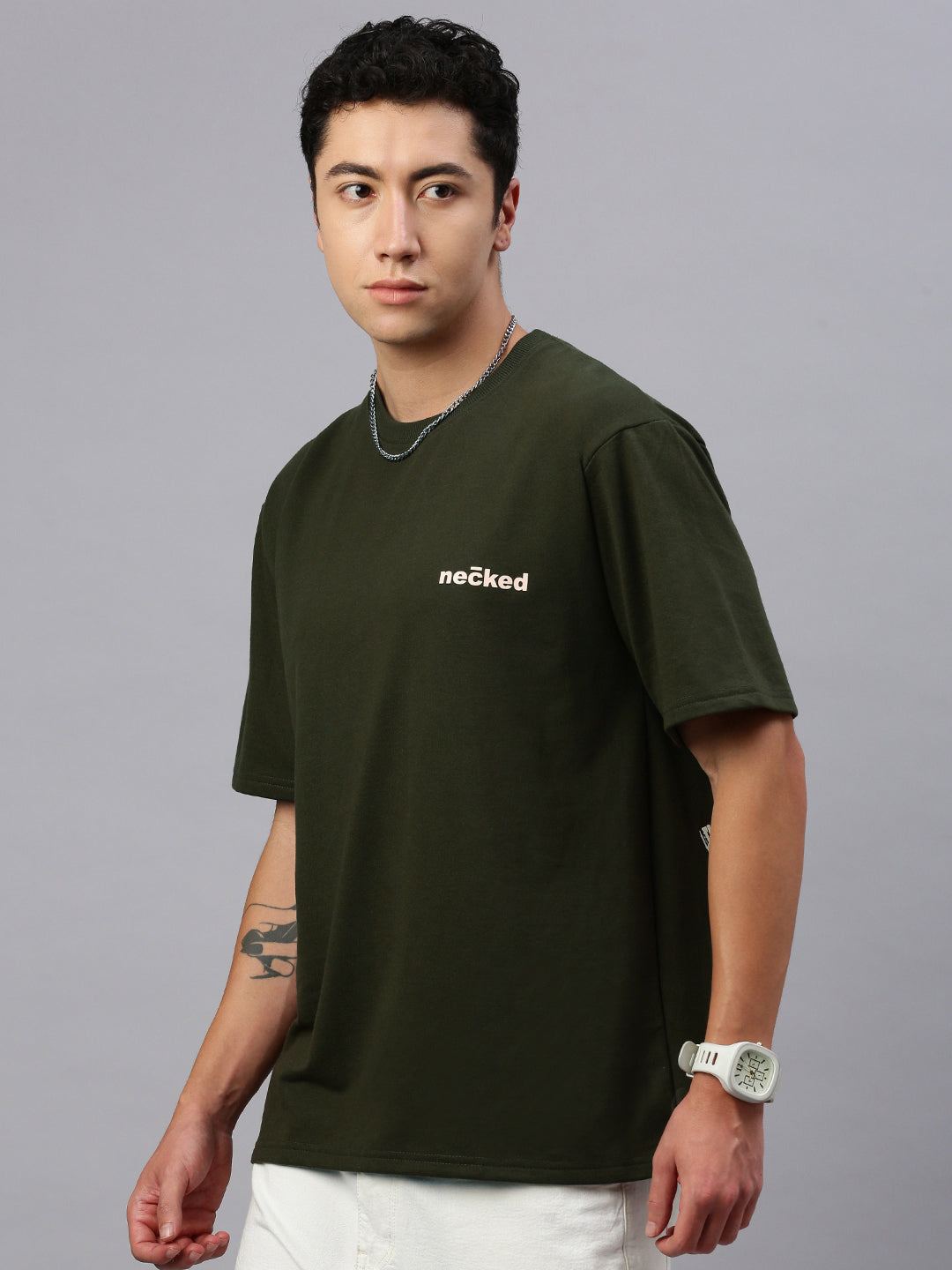 Printed Round Neck Oversize Half Sleeve T-Shirt