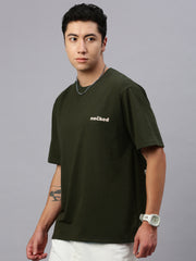 Printed Round Neck Oversize Half Sleeve T-Shirt