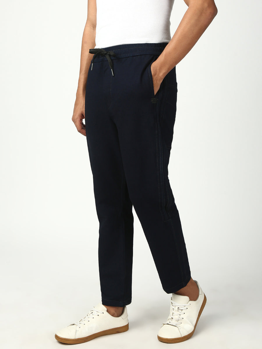 Blue Anti Fit Stretchable Jogger