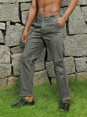 Olive Green Straight Fit Cotton Cross Pocket Jeans