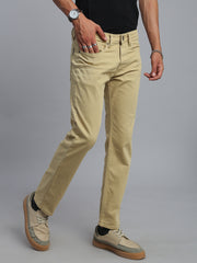 Soft Khakhi Comfort Slim Fit Stretchable Jeans