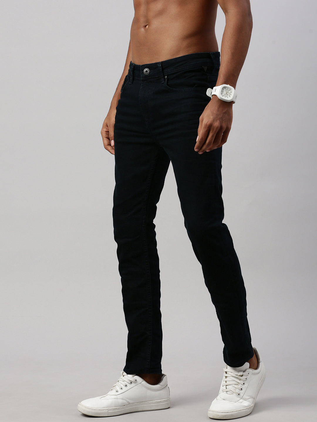 Blue Green Raw Wash Slim Fit Jeans