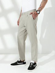 Light Belge Relax Fit Cross Pocket  Linen Pant