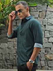 Printed Satin Giza Cotton Shirt Without Pocket