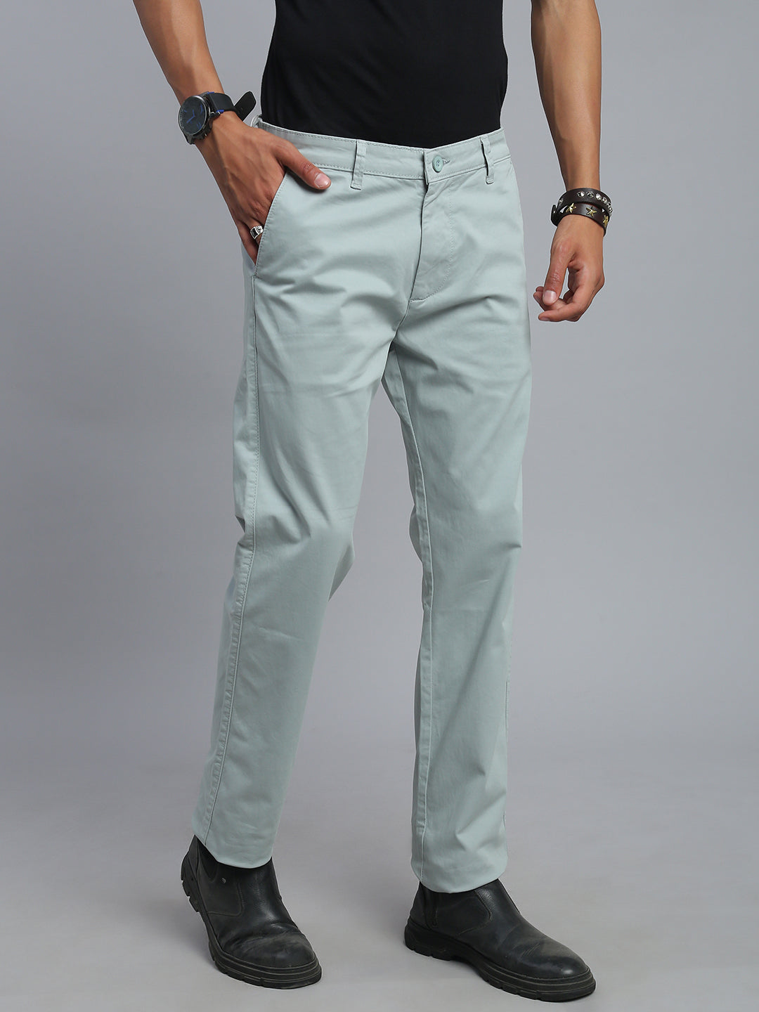 Sky Gray Comfort Slim Fit Chinos Paint