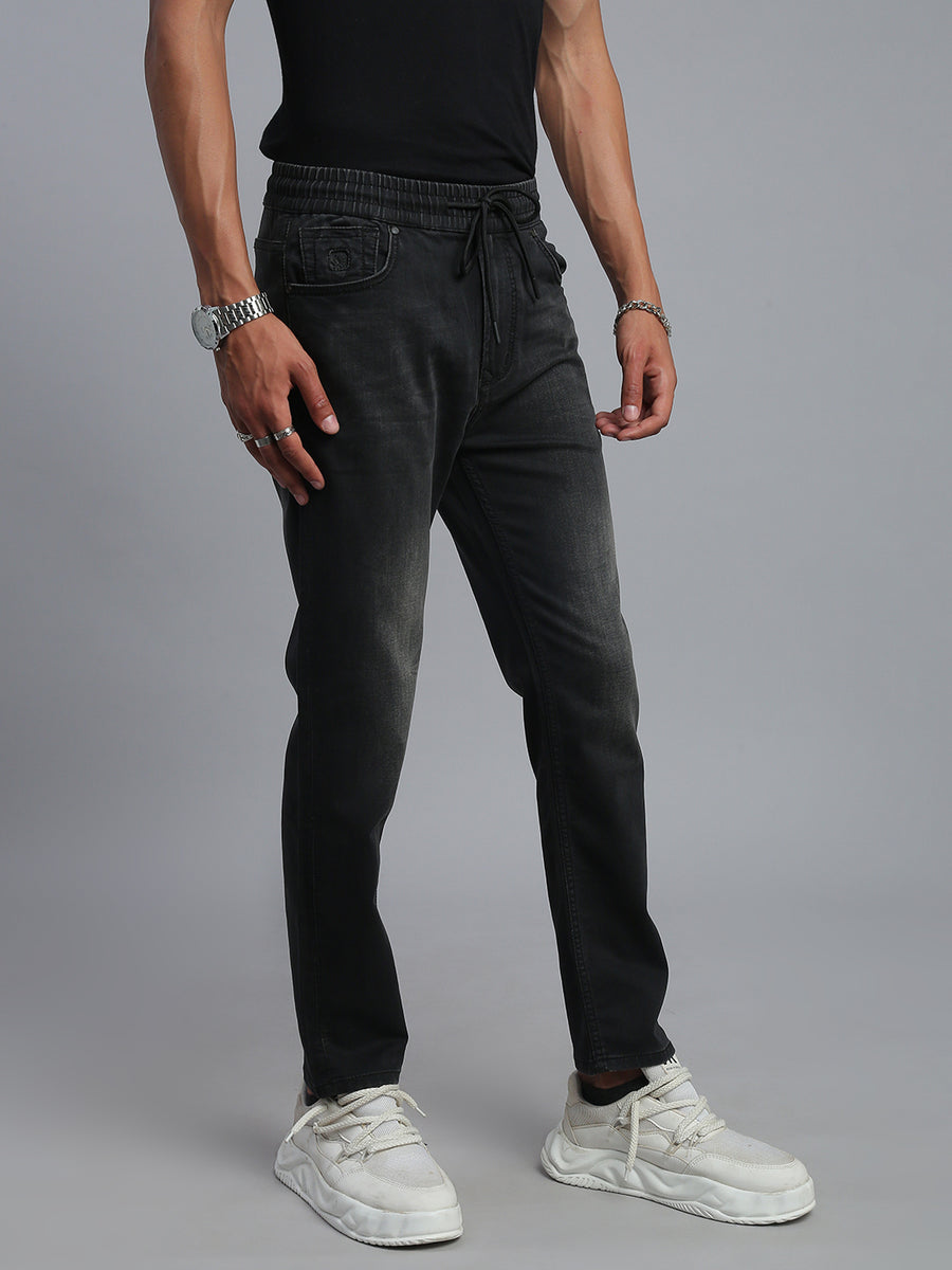 Carbon Black Relax Fit Stretchable Jeans