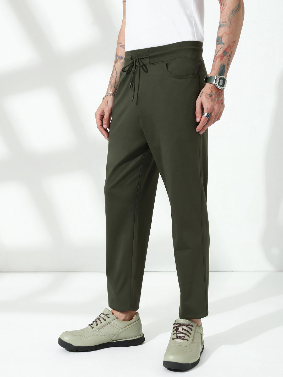 Olive Green Relax Fit Track Pant