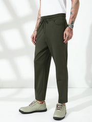Olive Green Relax Fit Track Pant
