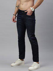 Vintage Dark Blue Straight Stretchable Jeans