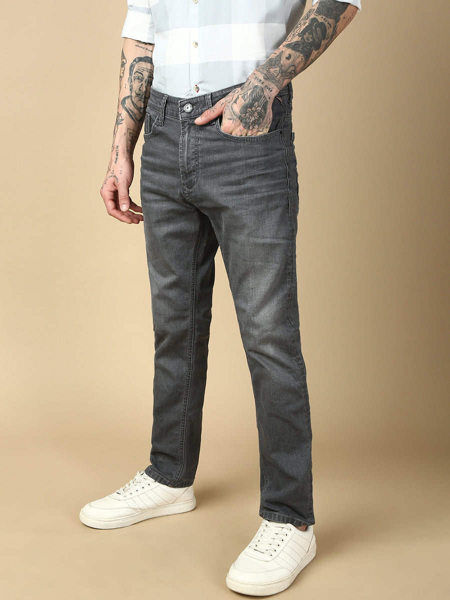 Dark Gray Slim Fit Stretchable Jeans