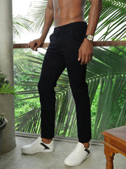 Black Slim Fit Men’s Cotton Pants