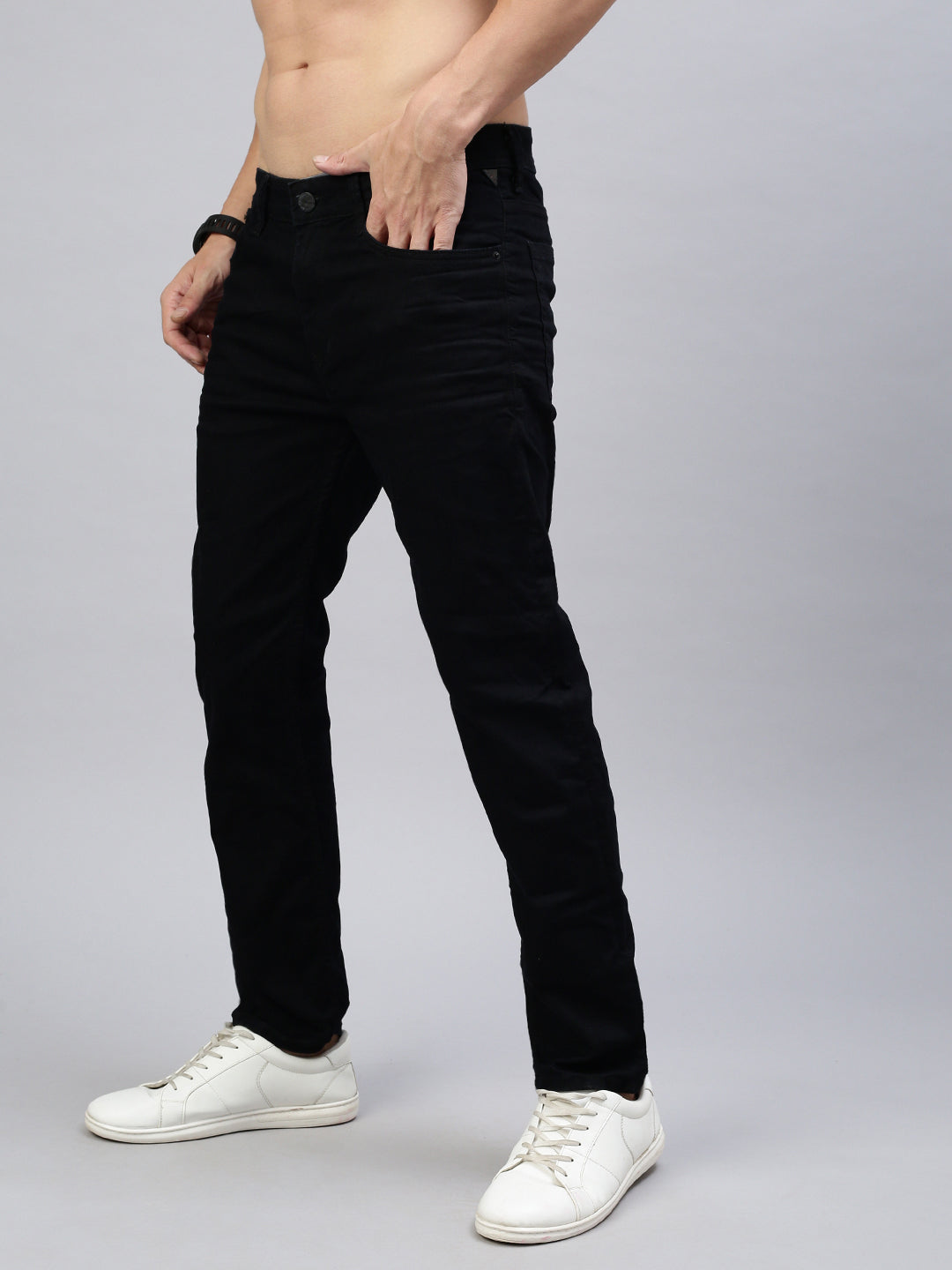 Raw Dark Blue Straight Stretchable Jeans