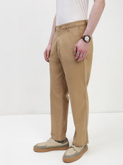 Khakhi Straight Fit Cross Pocket Cotton Pants