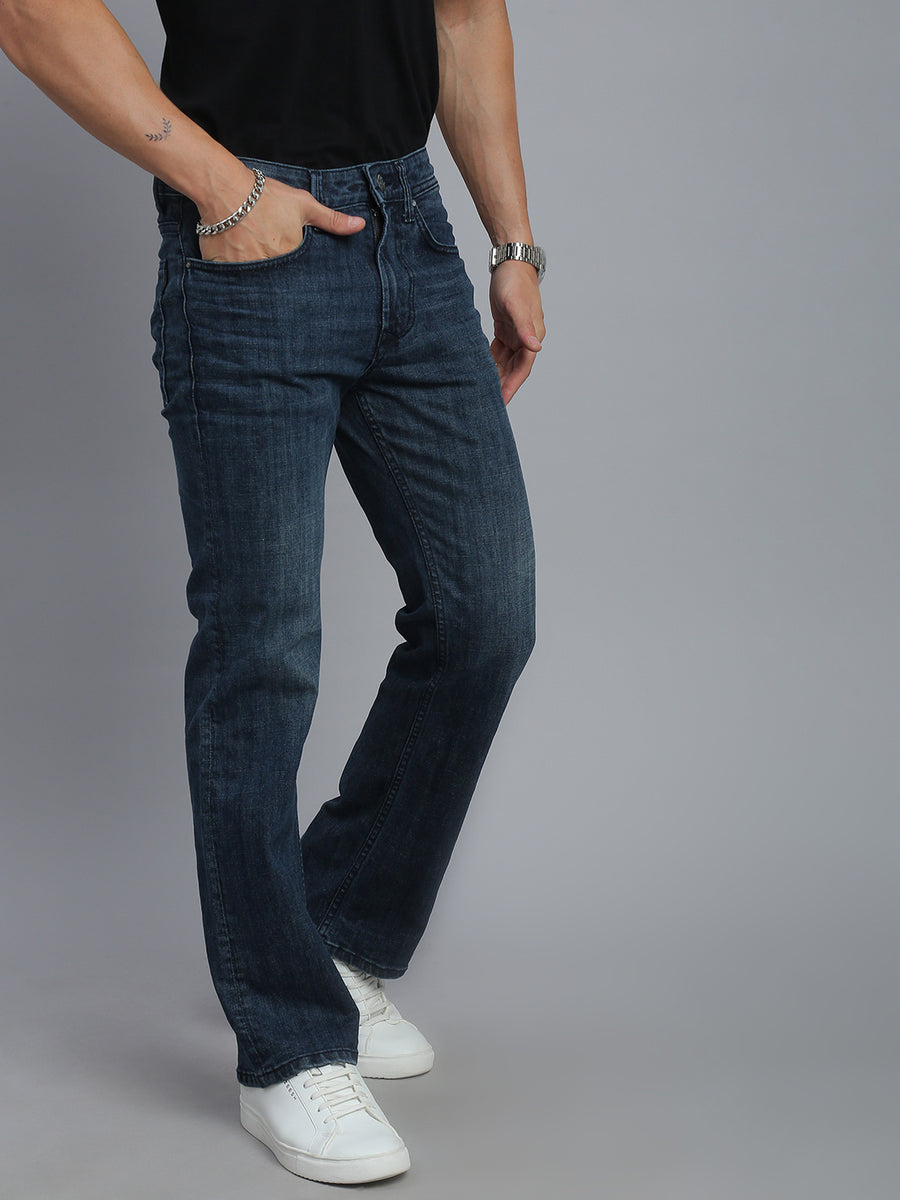 Blue Vintage Boot Cut Fit Stretchable Jeans