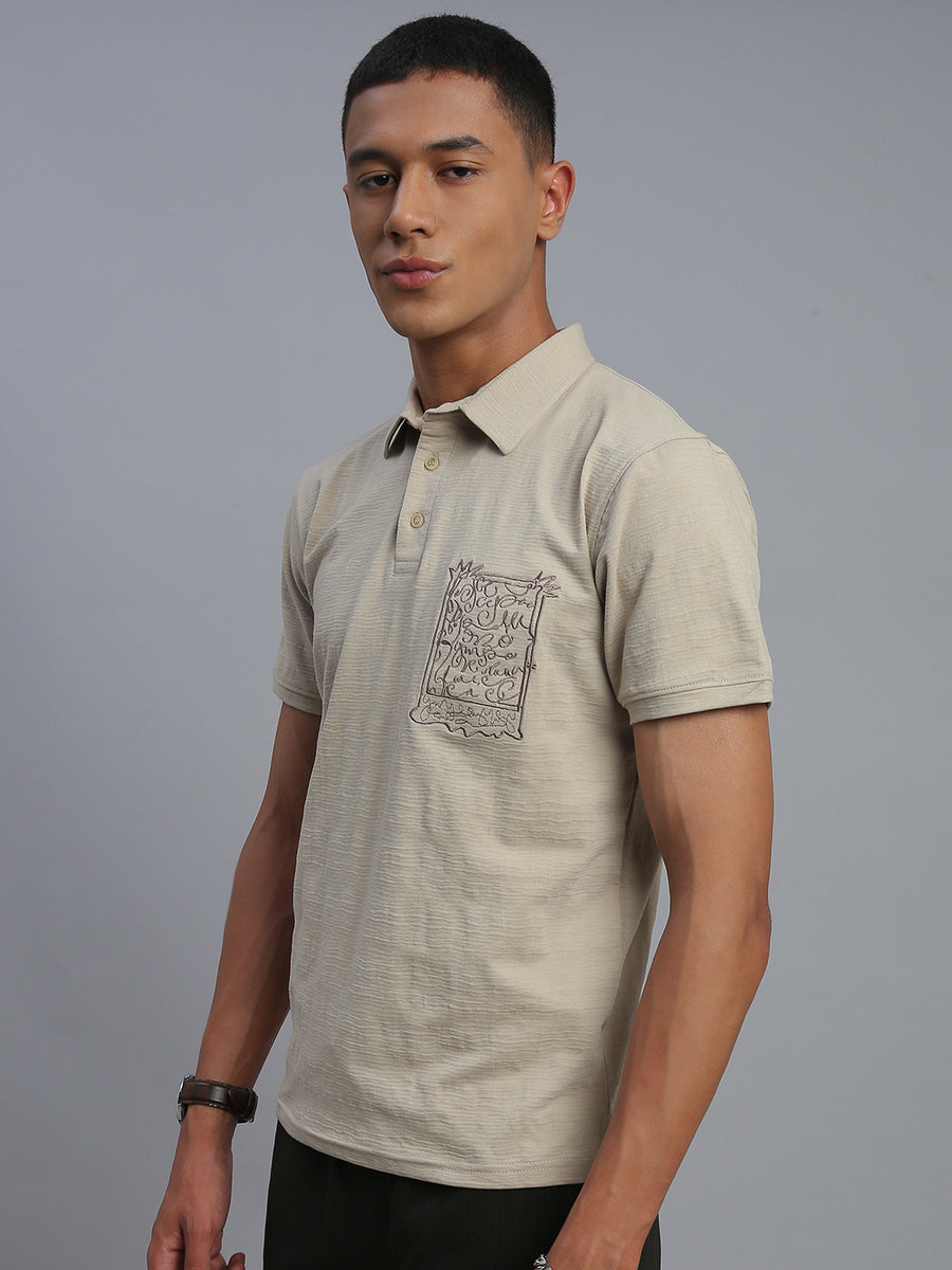 Cream Polo Cotton T-Shirt