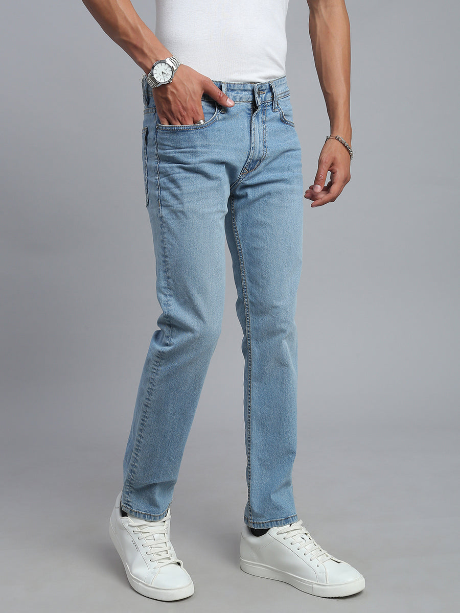 Ice Blue Comfort Slim Fit Stretchable Jeans