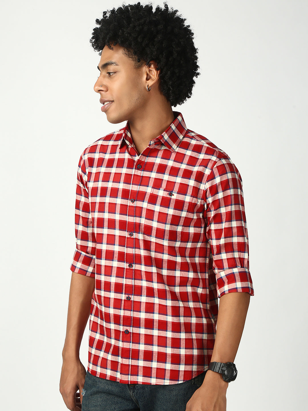 Checks Full Sleeve Relax Shirt With Pocket