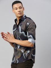 Satin Print Shirt Without Pocket