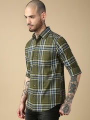 Checks Full Sleeve Slim Shirt With Pocket